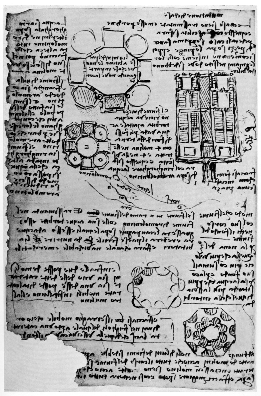 Romorantin城堡素描，1517-1815年，1954年。 作者 达芬奇（Leonardo da Vinci）