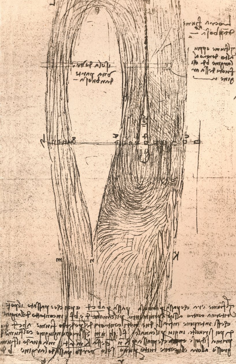 法国昂布瓦斯卢瓦尔河的素描图，c1472-c1519 1883年 作者 达芬奇（Leonardo da Vinci）