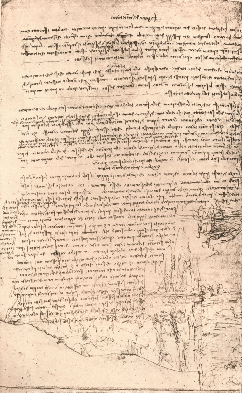 亚美尼亚山脉的素描，c1472-c1519 1883年 作者 达芬奇（Leonardo da Vinci）