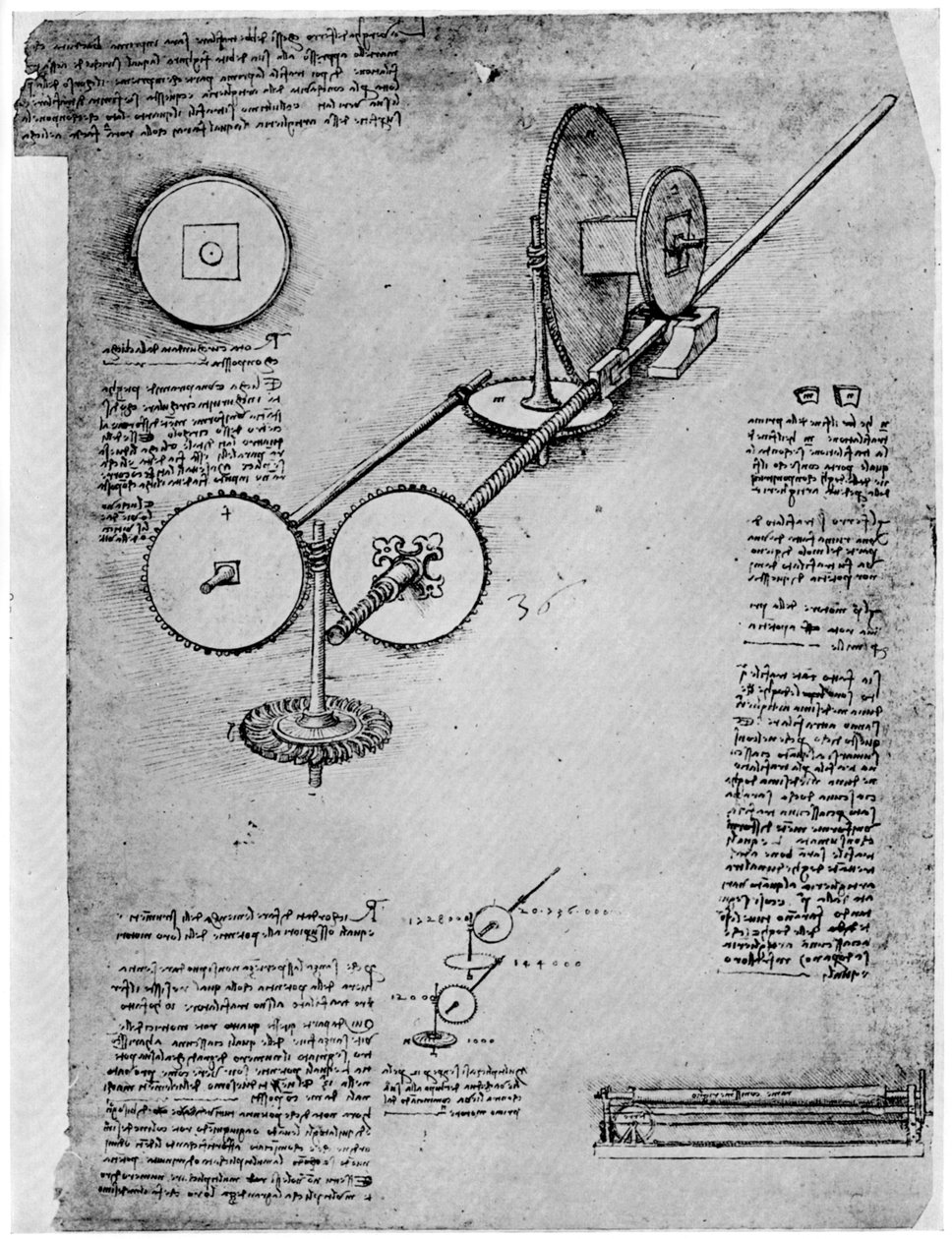 轧机示意图，c1500-1510 1954 作者 达芬奇（Leonardo da Vinci）