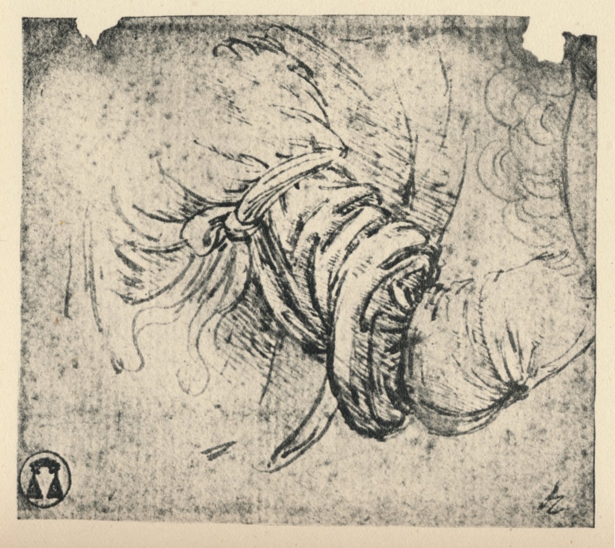 天使报喜的袖子研究，1470-1473年（1945年） 作者 达芬奇（Leonardo da Vinci）