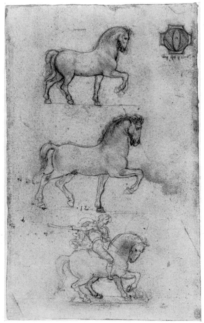 Trivulzio纪念碑的研究，c1508，1954年。 作者 达芬奇（Leonardo da Vinci）