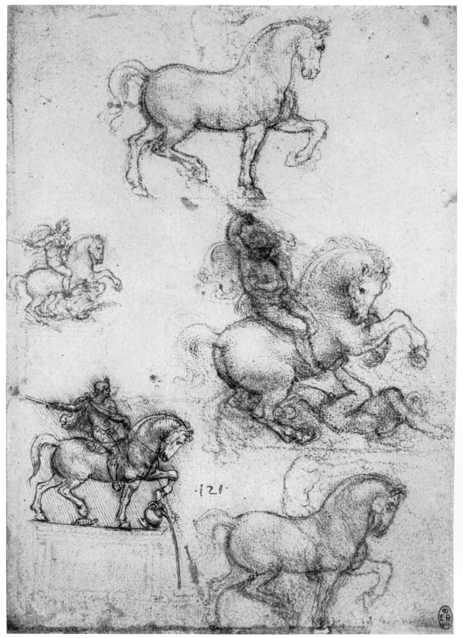 Trivulzio纪念碑的研究，c1508，1954年。 作者 达芬奇（Leonardo da Vinci）