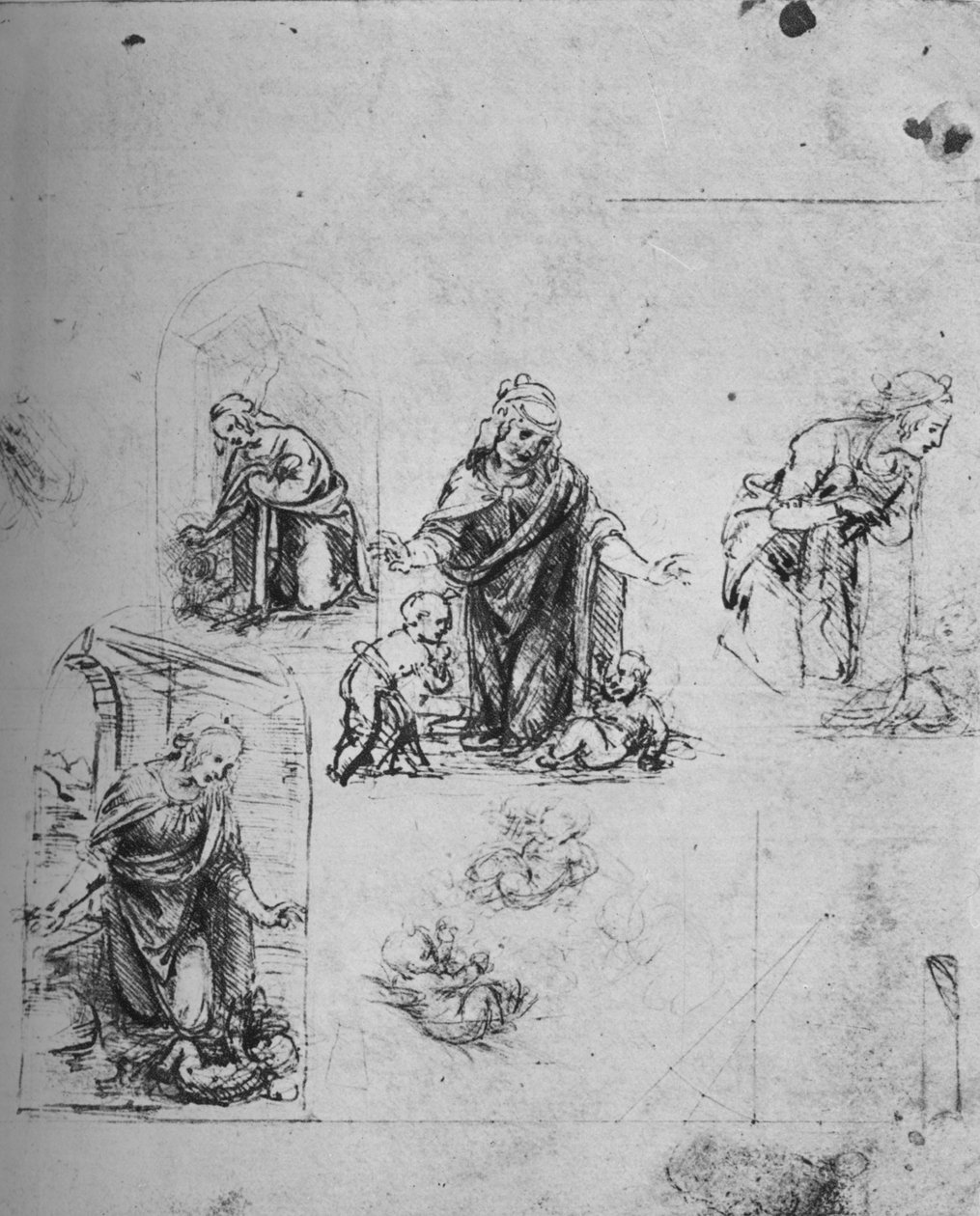 圣母升天婴儿基督研究，c1480 1945 作者 达芬奇（Leonardo da Vinci）