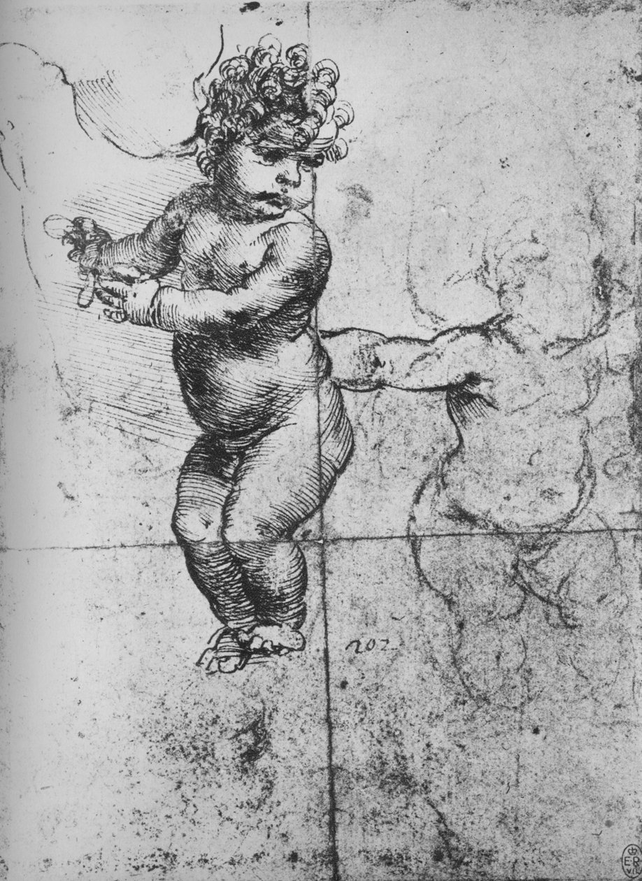 婴儿研究，c1480，1945年 作者 达芬奇（Leonardo da Vinci）