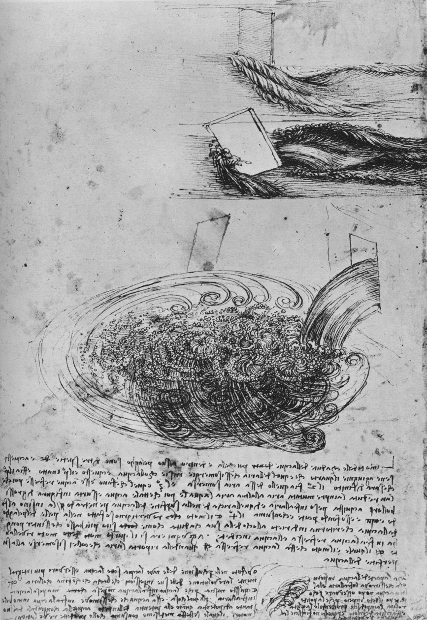 研究水的形成，c1480，1945年 作者 达芬奇（Leonardo da Vinci）