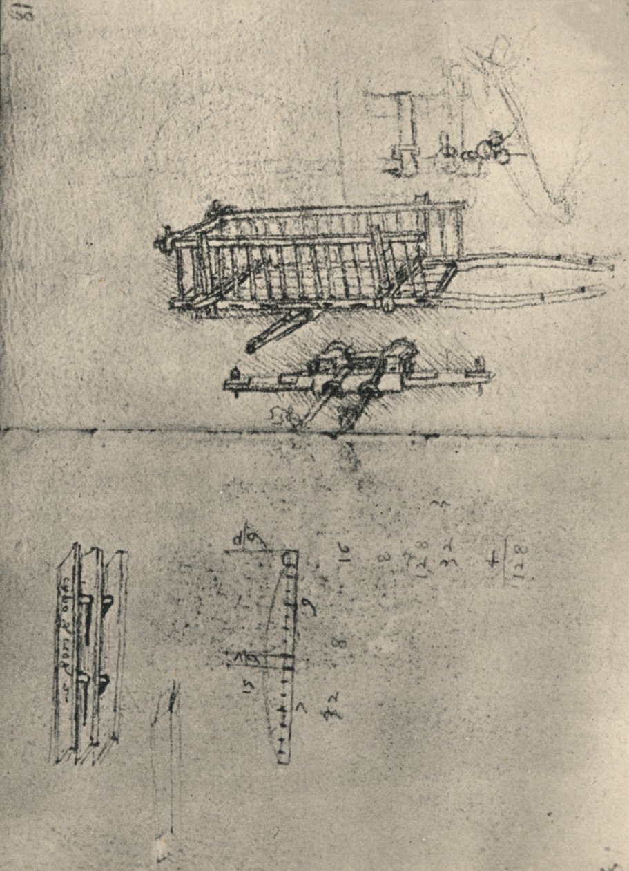 推车研究，等，c1480，1945年 作者 达芬奇（Leonardo da Vinci）