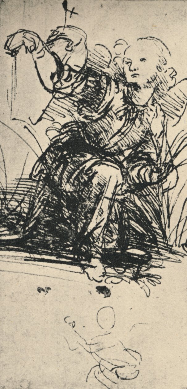 研究跪着的天使，c1467-1519，1945年 作者 达芬奇（Leonardo da Vinci）