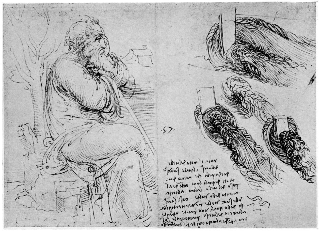 水涡流研究，c1513，1954年 作者 达芬奇（Leonardo da Vinci）