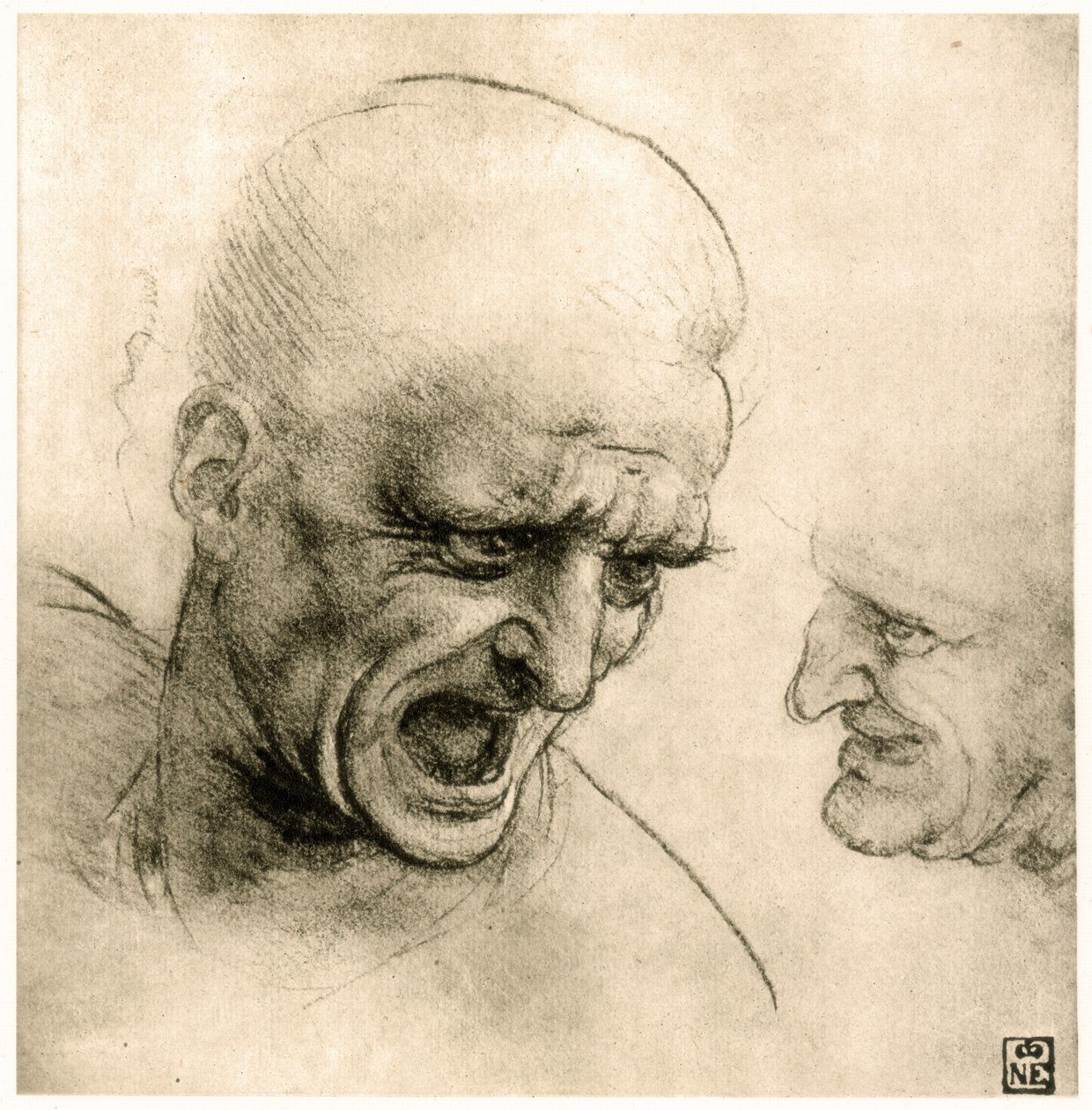 研究战士的头部 作者 达芬奇（Leonardo da Vinci）