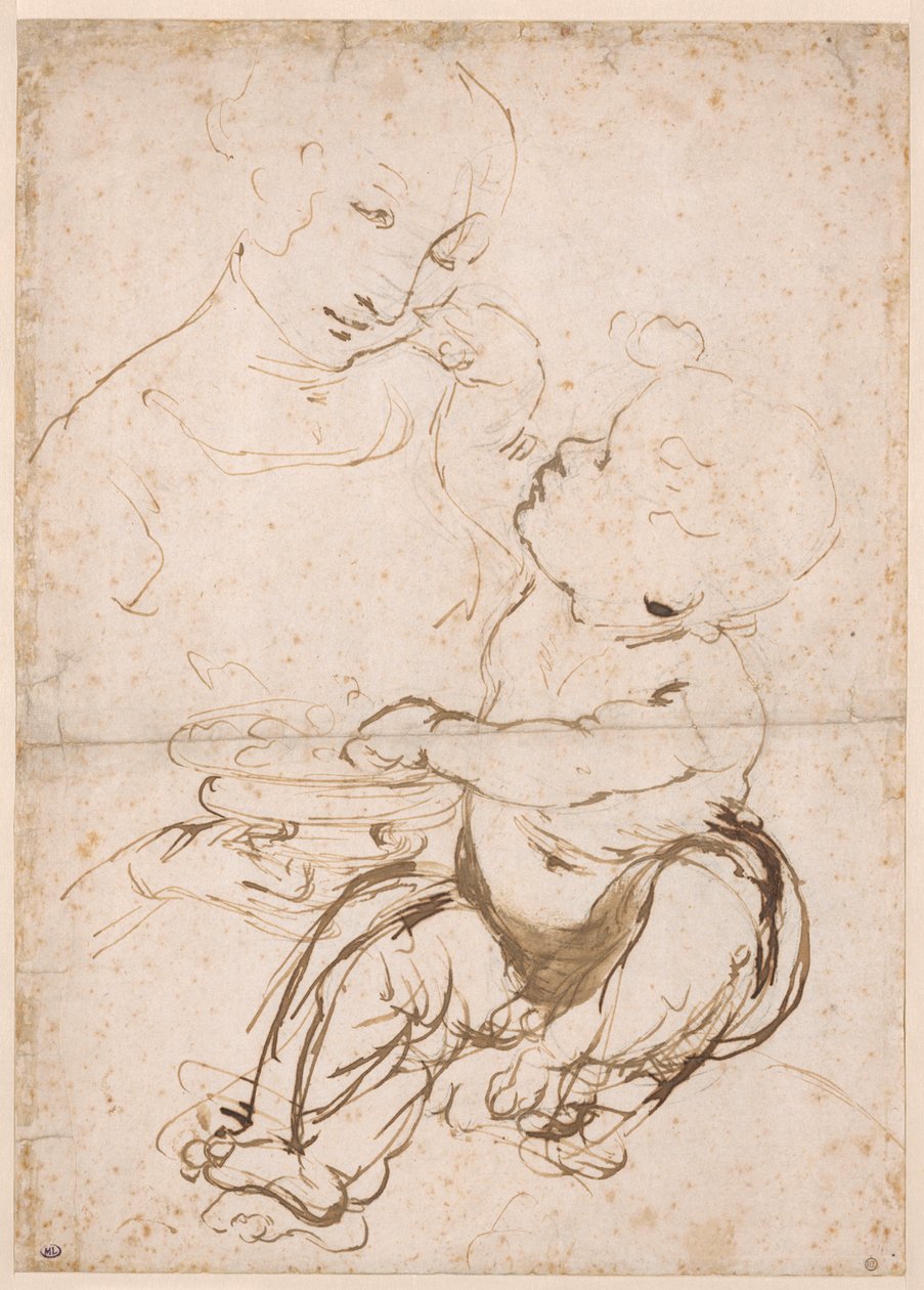 拿着水果碗的圣母研究，约1478年。 作者 达芬奇（Leonardo da Vinci）