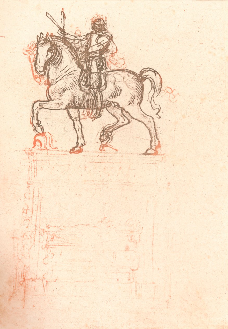 斯福尔扎纪念碑的研究，c1482-c1499 1883 作者 达芬奇（Leonardo da Vinci）