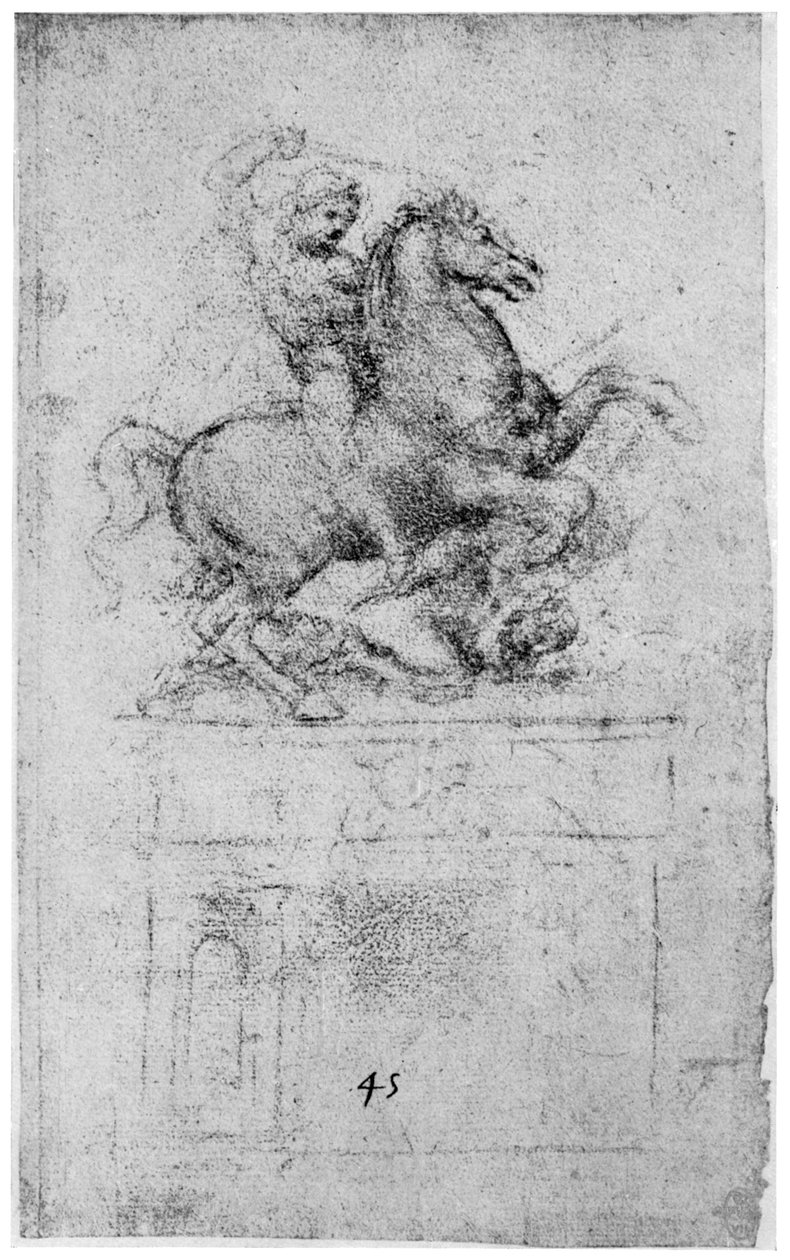 研究Trivulzio纪念碑，c1508，1954年 作者 达芬奇（Leonardo da Vinci）