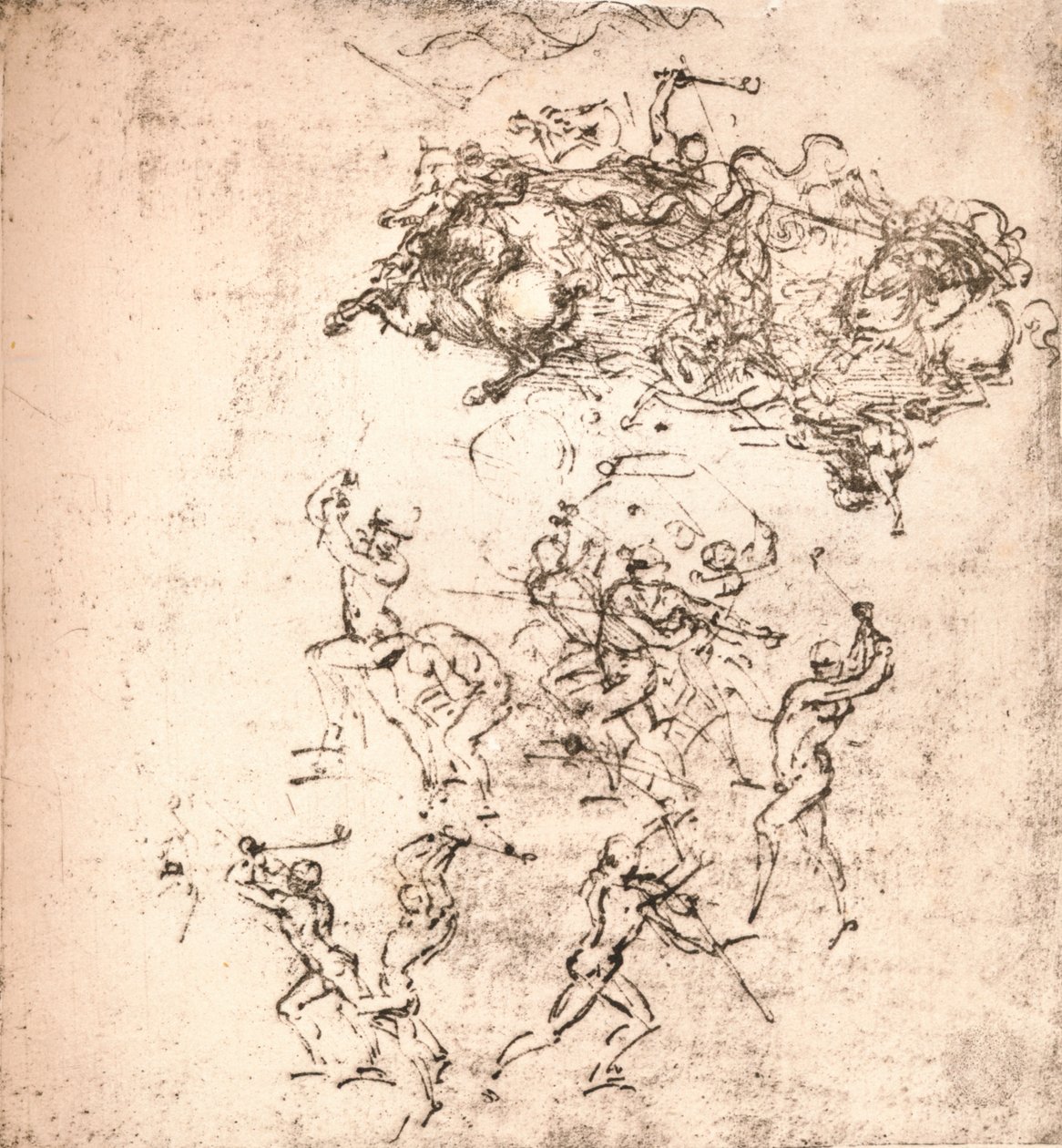 研究Anghiari战役的动画片，c1472-c1505 1883 作者 达芬奇（Leonardo da Vinci）