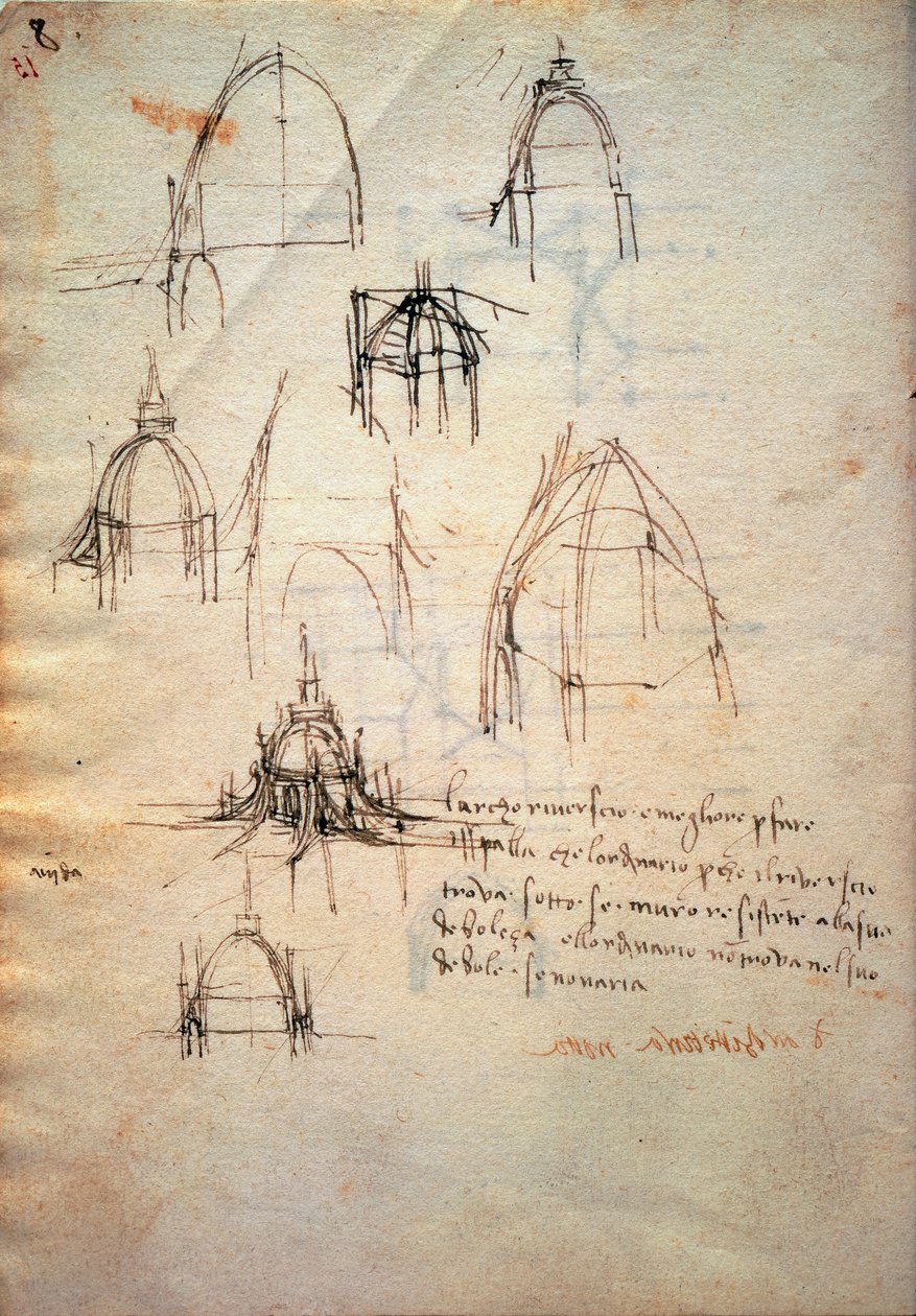 米兰大教堂圆顶的研究，《特里沃尔齐阿努斯法典 作者 达芬奇（Leonardo da Vinci）