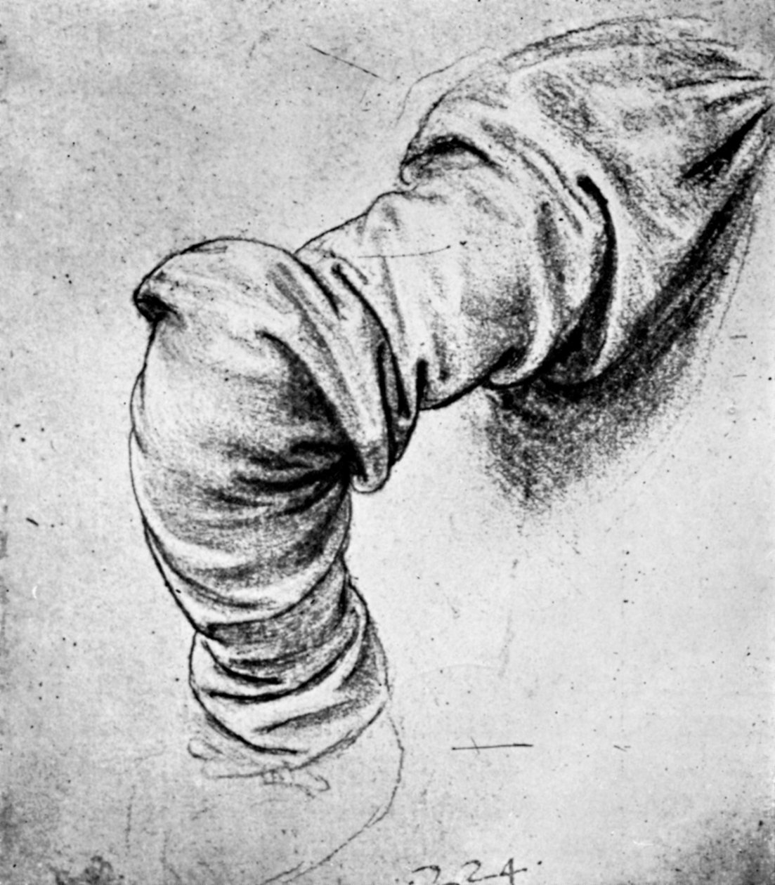 研究1930年15世纪圣彼得的右臂袖子。 作者 达芬奇（Leonardo da Vinci）