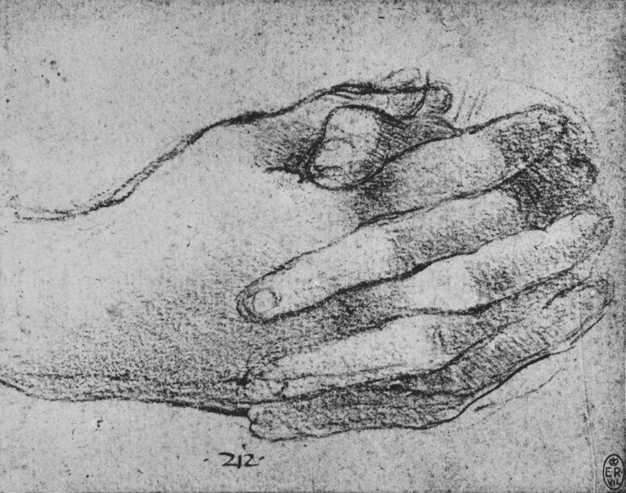 扣手研究，c1480，1945年 作者 达芬奇（Leonardo da Vinci）