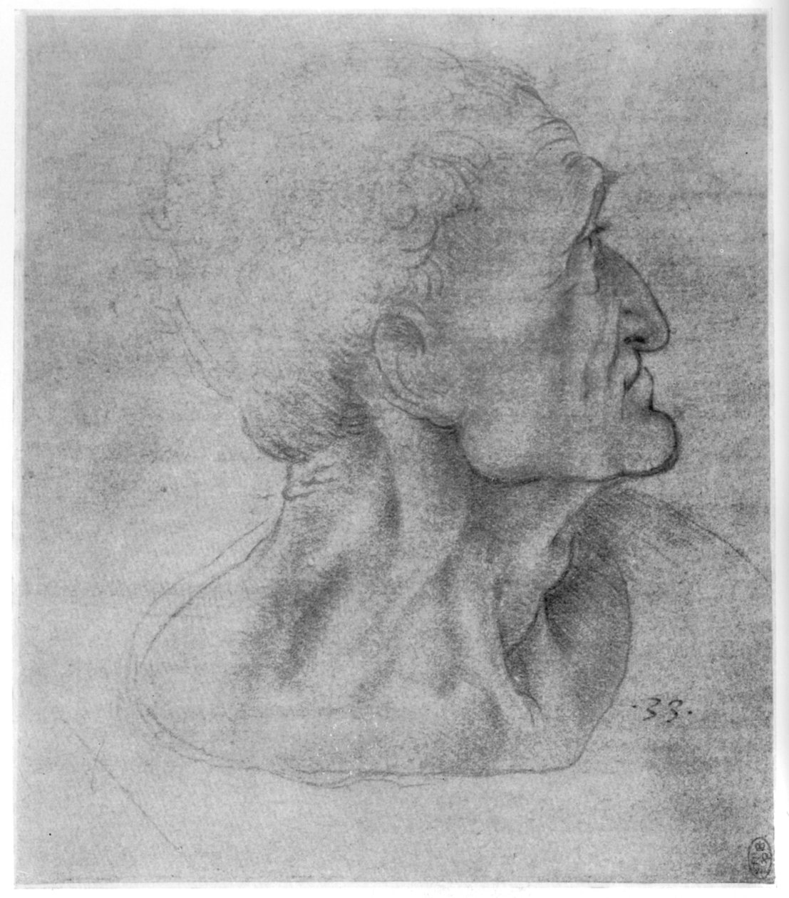 《最后的晚餐的犹大研究》，c1495年，1954年 作者 达芬奇（Leonardo da Vinci）
