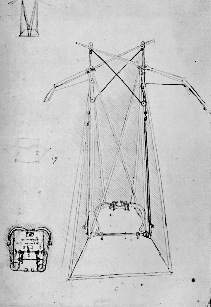 1928年基于底座机构平面图的飞行器动力装置研究 作者 达芬奇（Leonardo da Vinci）