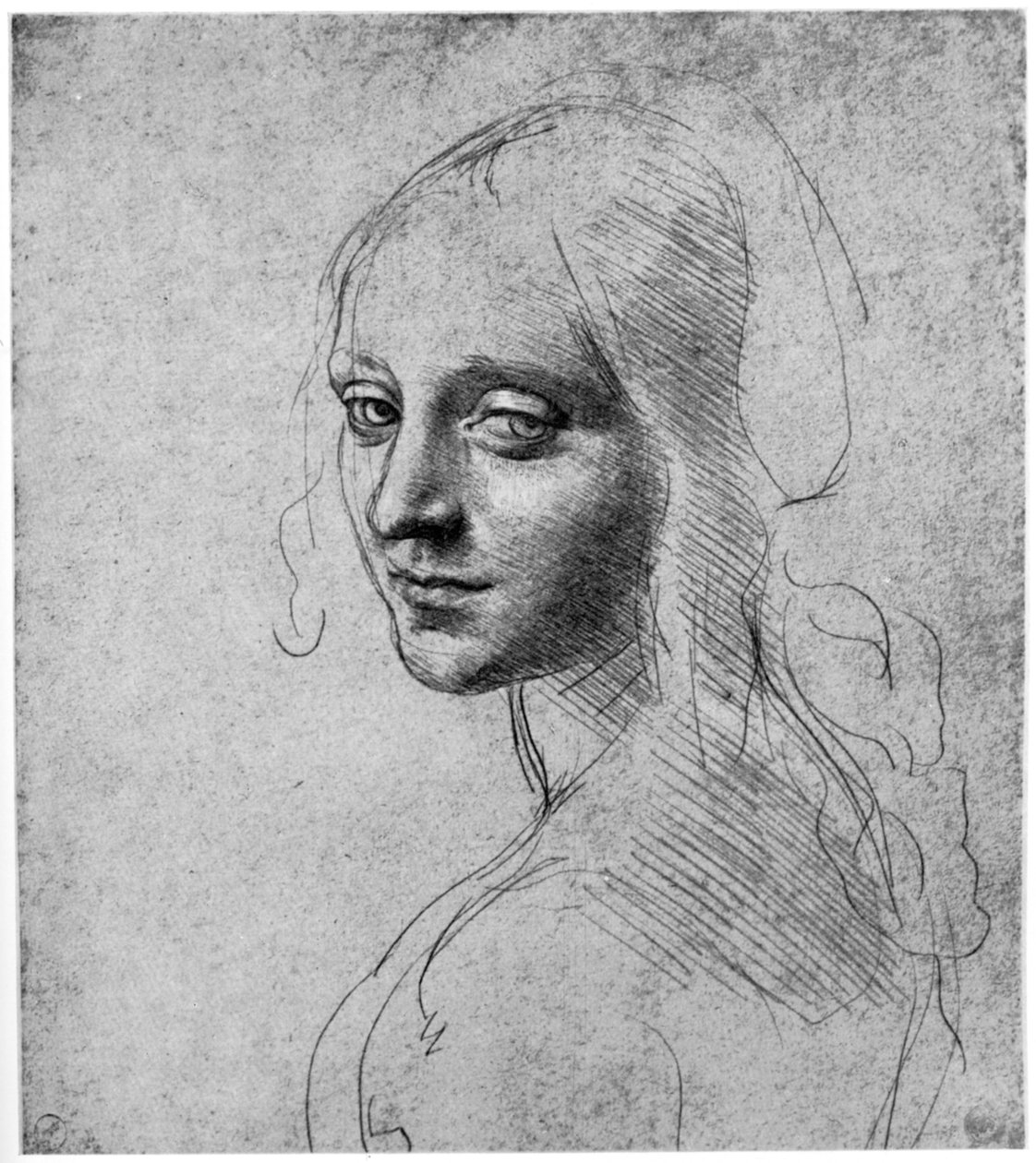 研究女孩头，C1483 1954 作者 达芬奇（Leonardo da Vinci）