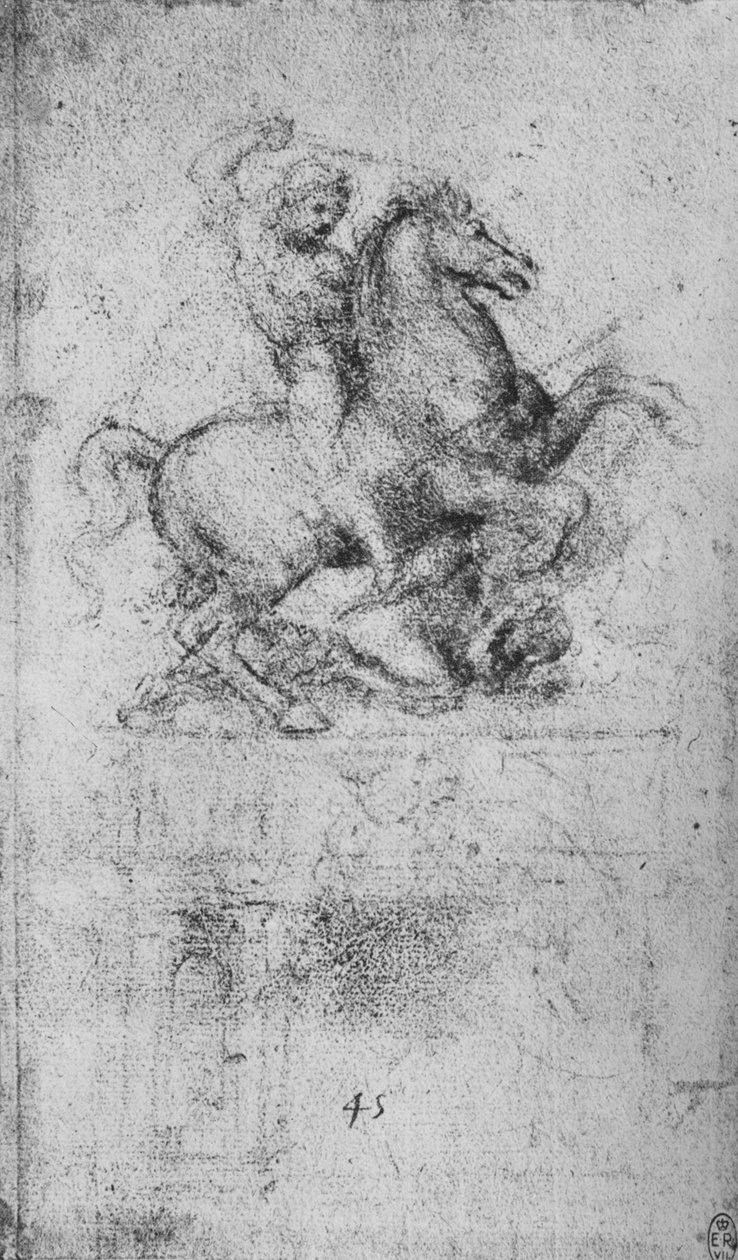 研究马术纪念碑，c1480 1945年 作者 达芬奇（Leonardo da Vinci）