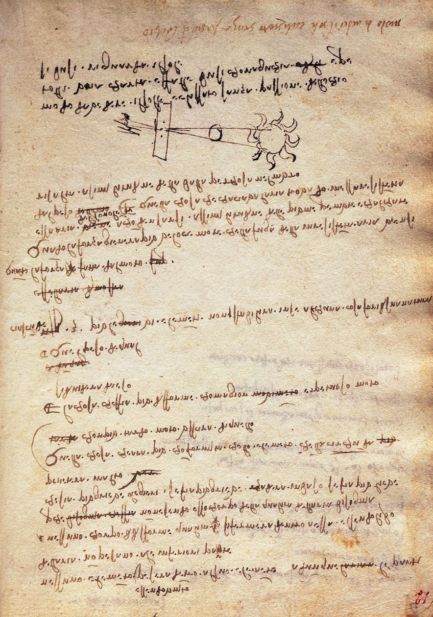 日食观测技术研究，《特里沃尔齐阿努斯法典》（Codex Trivulzianus 作者 达芬奇（Leonardo da Vinci）