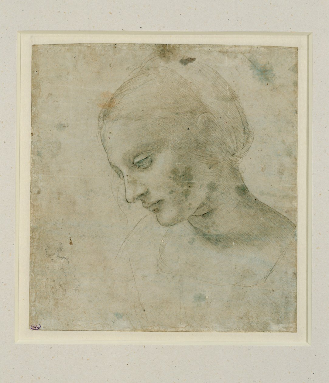 女人的头部几乎是侧面... 作者 达芬奇（Leonardo da Vinci）