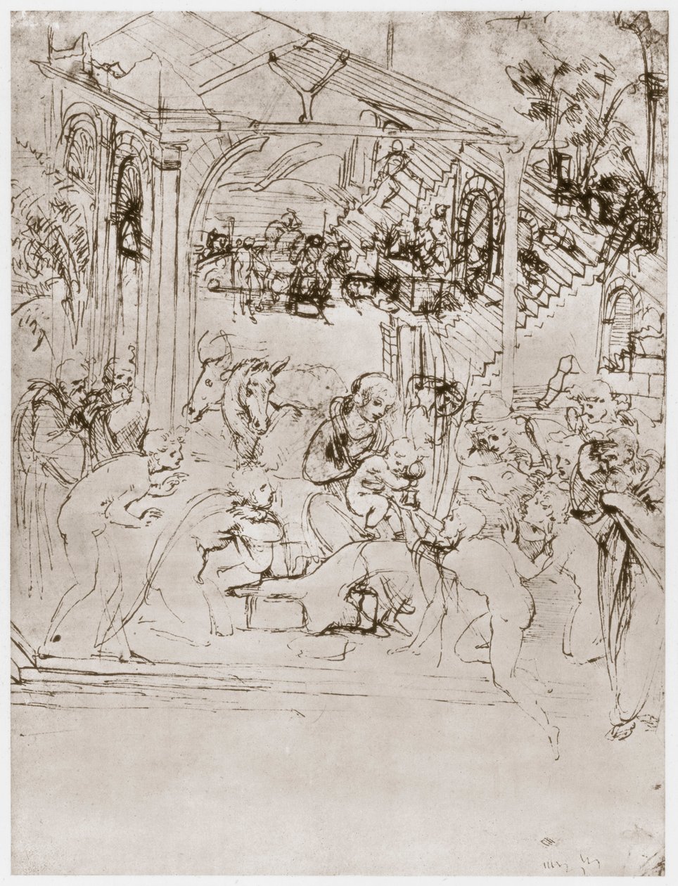 国王的崇拜，c1480 作者 达芬奇（Leonardo da Vinci）