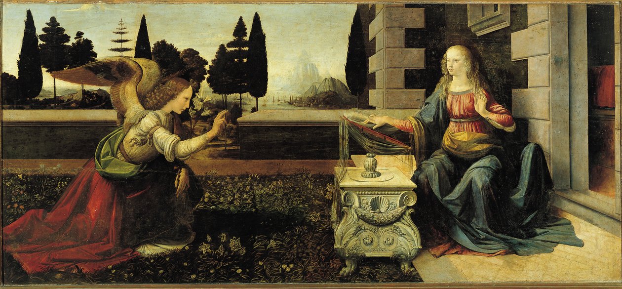 The Annunciation 作者 达芬奇（Leonardo da Vinci）