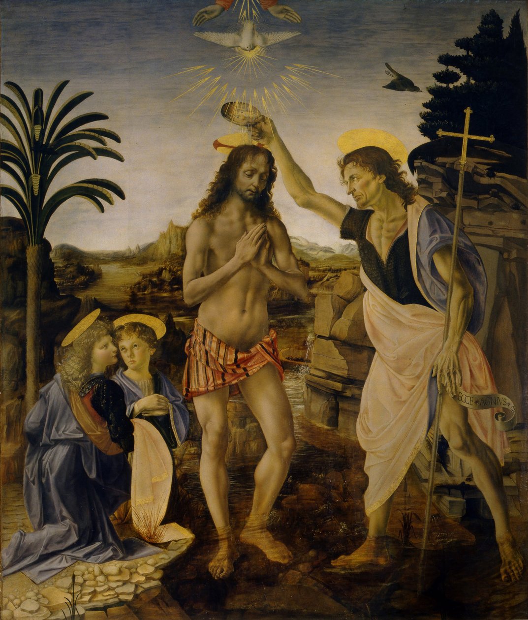 基督的洗礼，约1470-1475年 作者 达芬奇（Leonardo da Vinci）