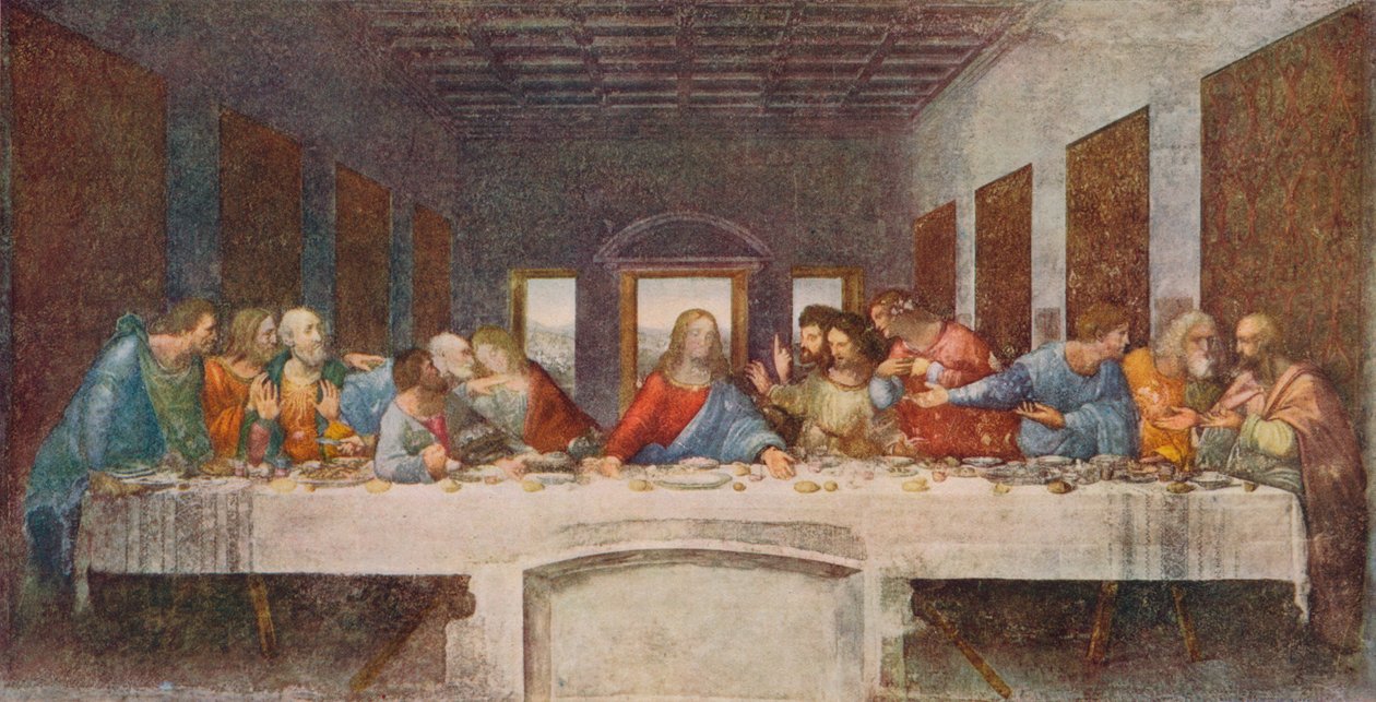 最后的晚餐，1494-1498年 作者 达芬奇（Leonardo da Vinci）