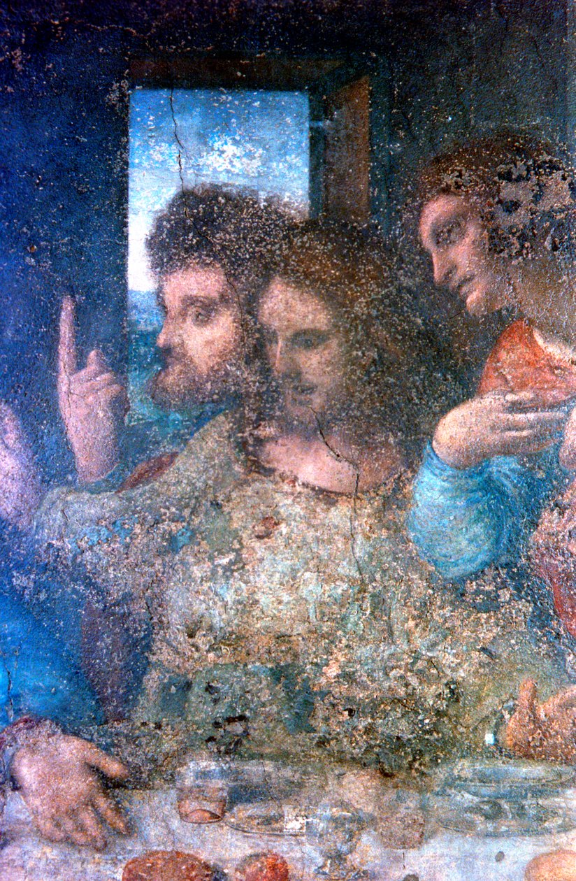 最后的晚餐细节，1495-1498年 作者 达芬奇（Leonardo da Vinci）