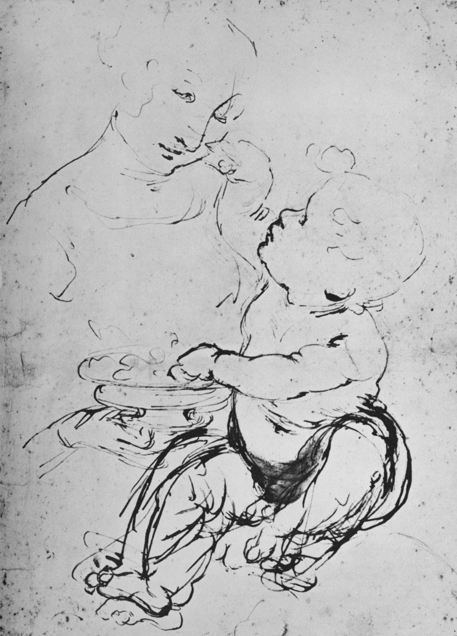 圣母和一碗水果的孩子，1478年1945年 作者 达芬奇（Leonardo da Vinci）