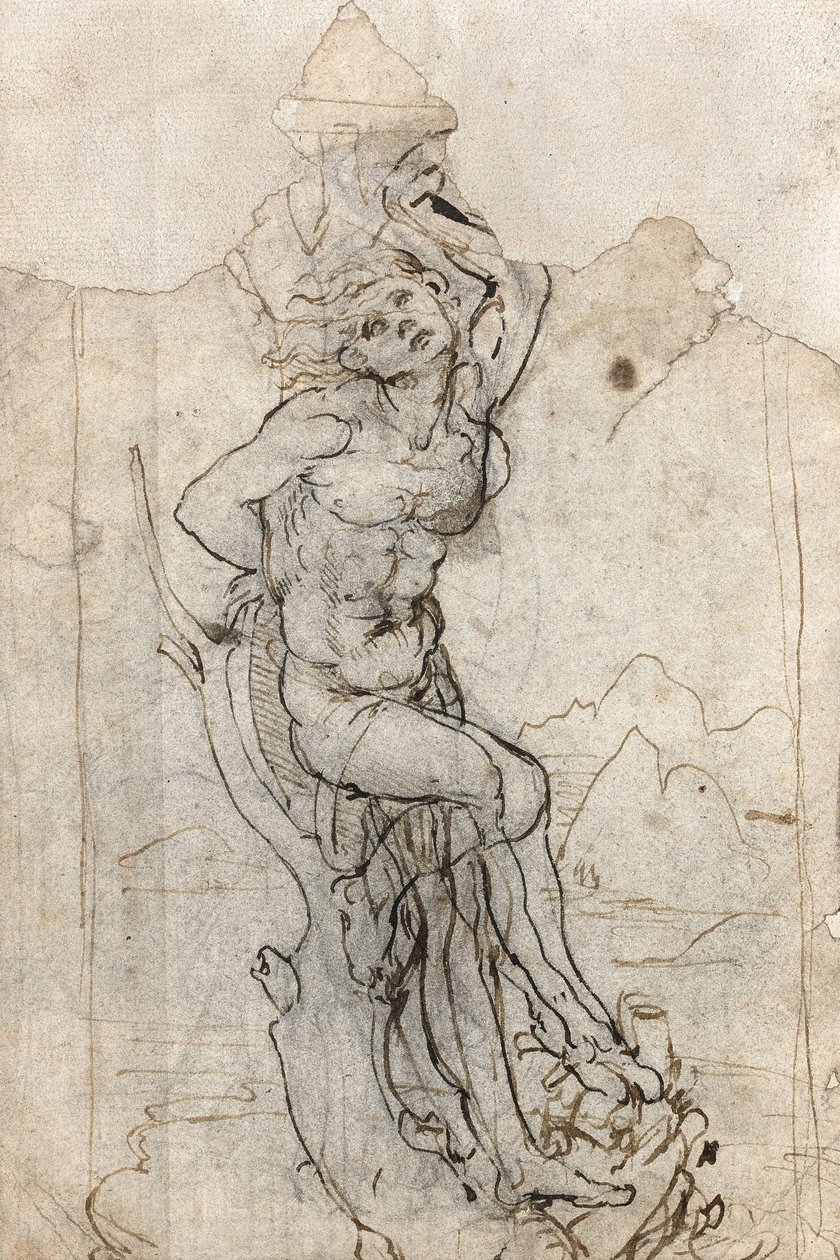 圣塞巴斯蒂安的殉难，在1482年至1485年间。 作者 达芬奇（Leonardo da Vinci）