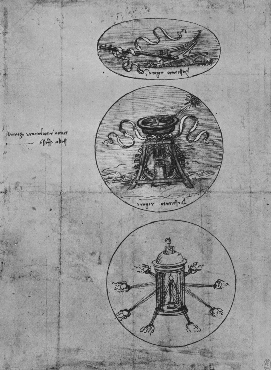三个标志，c1480 1945年 作者 达芬奇（Leonardo da Vinci）
