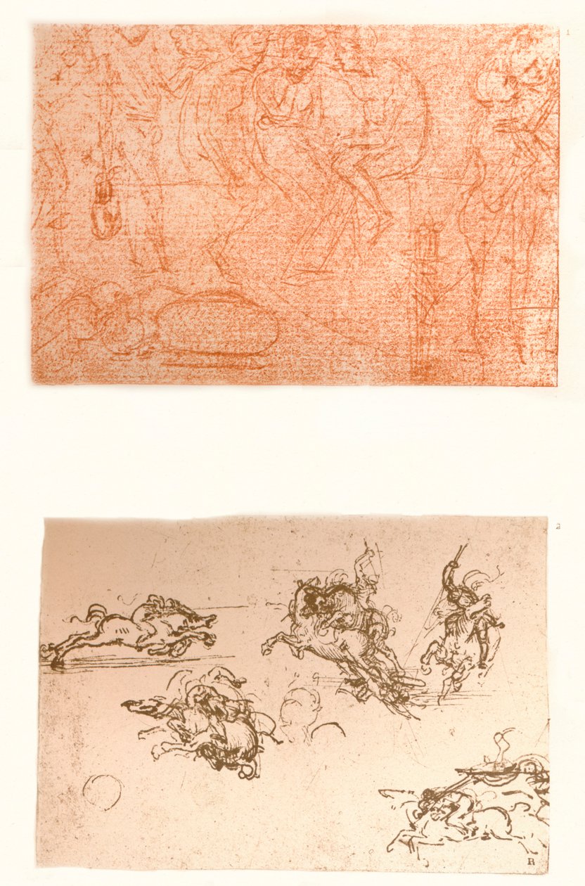 两幅图，c1472-c1519 1883。 作者 达芬奇（Leonardo da Vinci）