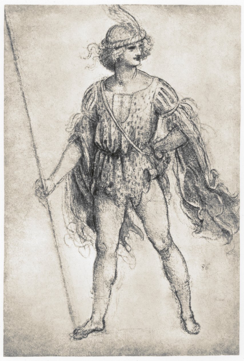 1506-1507年，穿着化装舞会的青年 作者 达芬奇（Leonardo da Vinci）