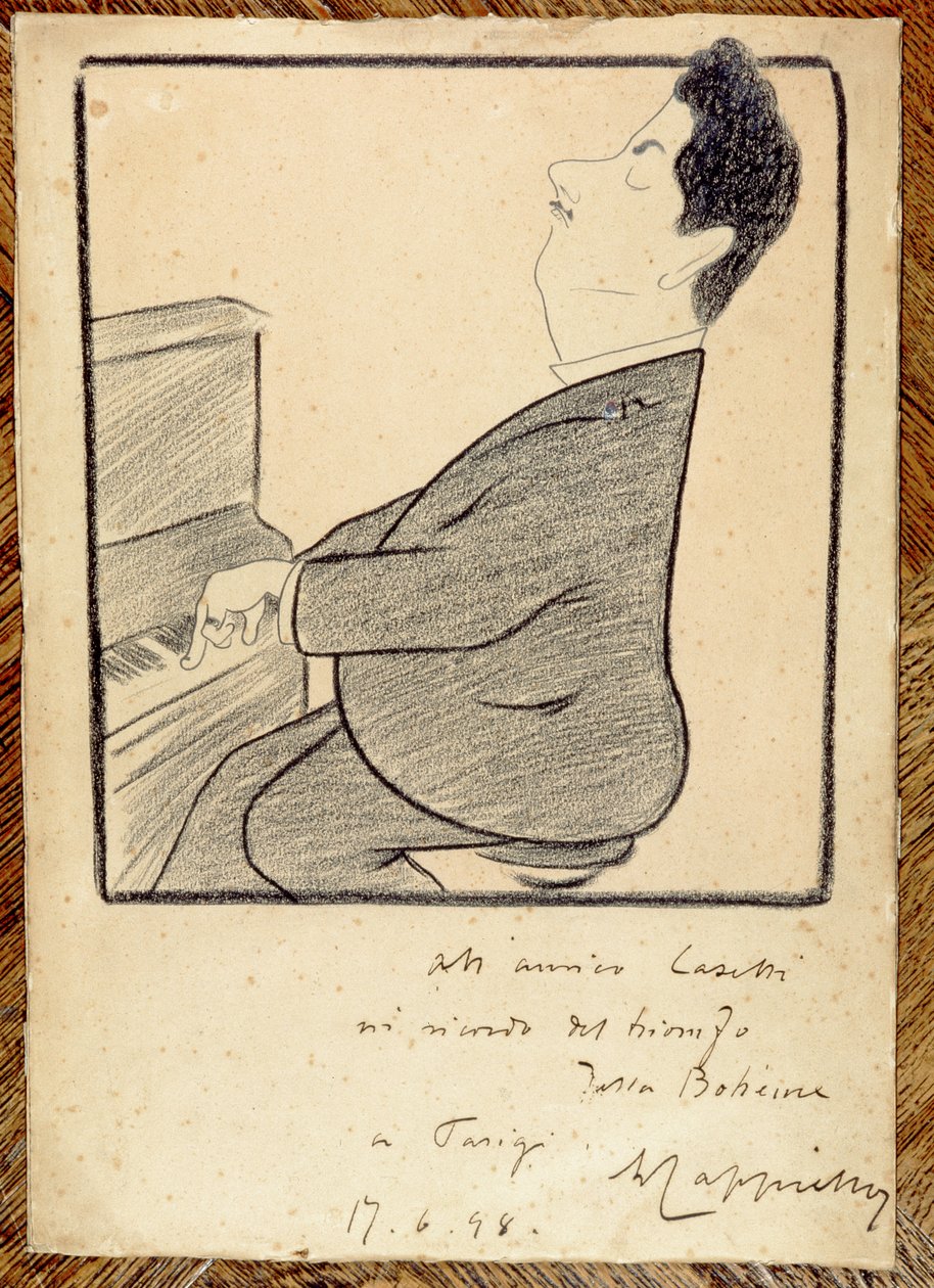 Giacomo Puccini的漫画（1858-1924），1898年 作者 莱昂内托·卡皮耶洛