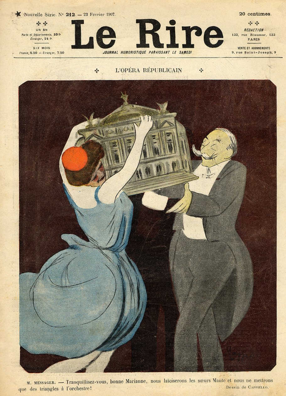 作曲家安德烈·梅萨格的漫画，来自&39;Le Rire&39;的封面，1907年2月23日 作者 莱昂内托·卡皮耶洛