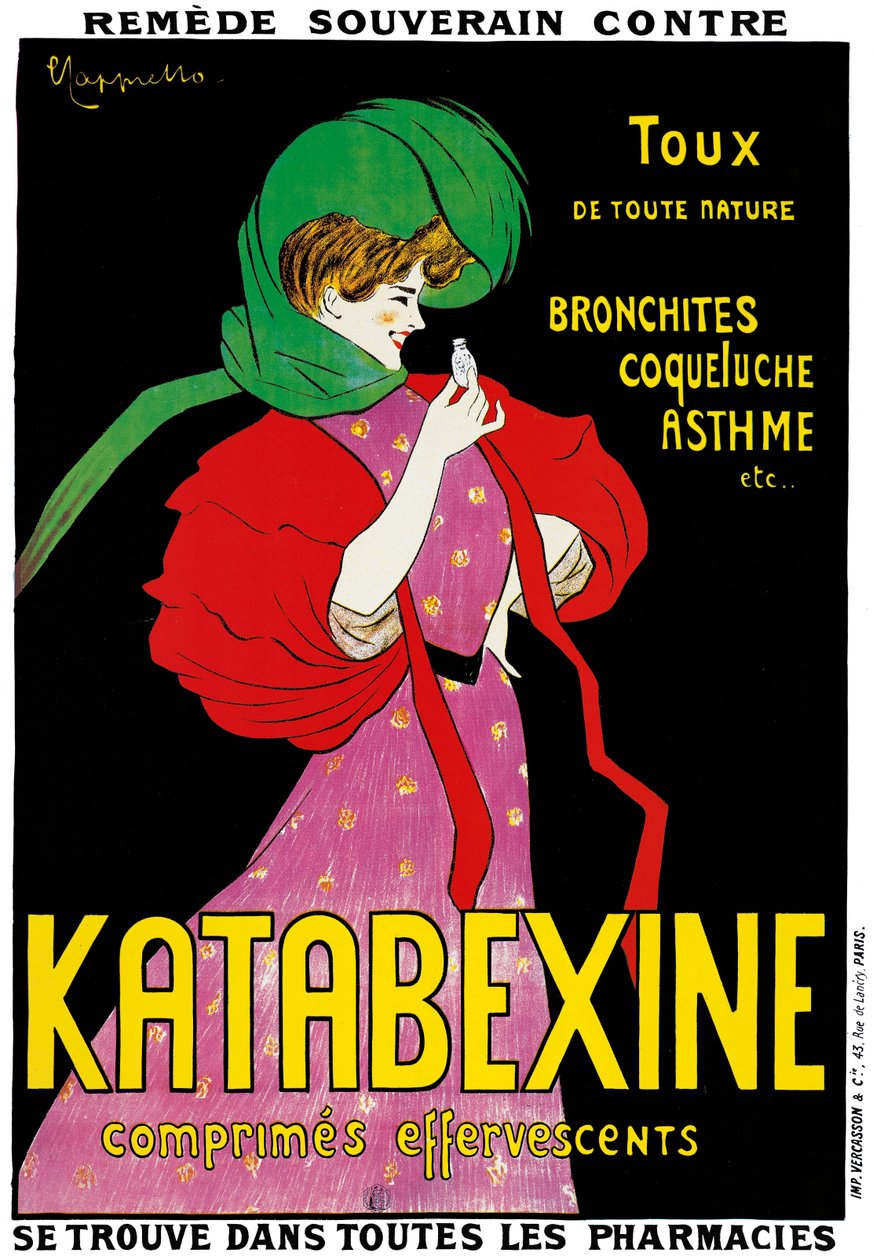 海报广告&39;Katabexine&39;药物，1898年 作者 莱昂内托·卡皮耶洛