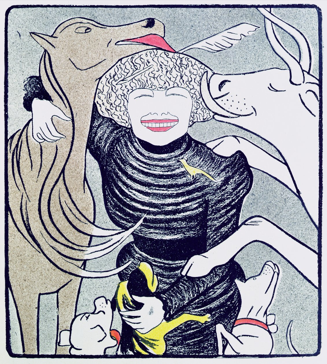 Severine（Caroline Remy）（1855-1929）的动物朋友，来自Le Rire，1899年4月8日，重新出版于70年代Dessins de Cappiello，1905年 作者 莱昂内托·卡皮耶洛