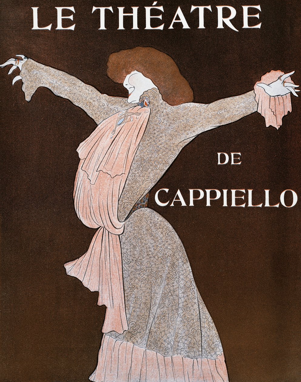 女演员莎拉-伯恩哈特（1844-1923），Leonetto Cappiello（1875-1942）的插图，出自法国杂志《剧院》，1903年4月 作者 莱昂内托·卡皮耶洛