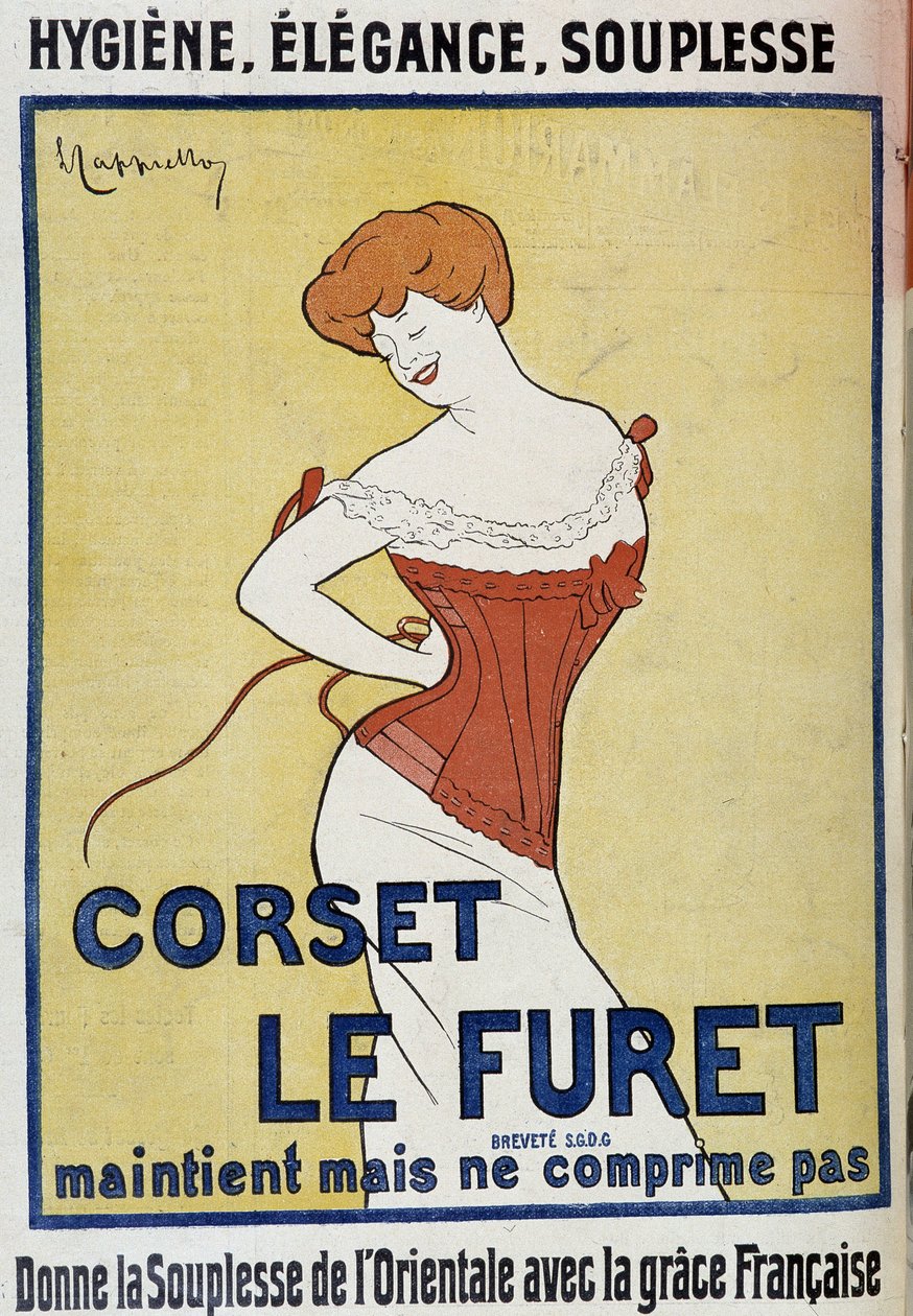Advertising “” corset Le Ferret”” - by Leonetto Cappiello (1875-1942), in “” Le Cri de Paris”” 作者 莱昂内托·卡皮耶洛