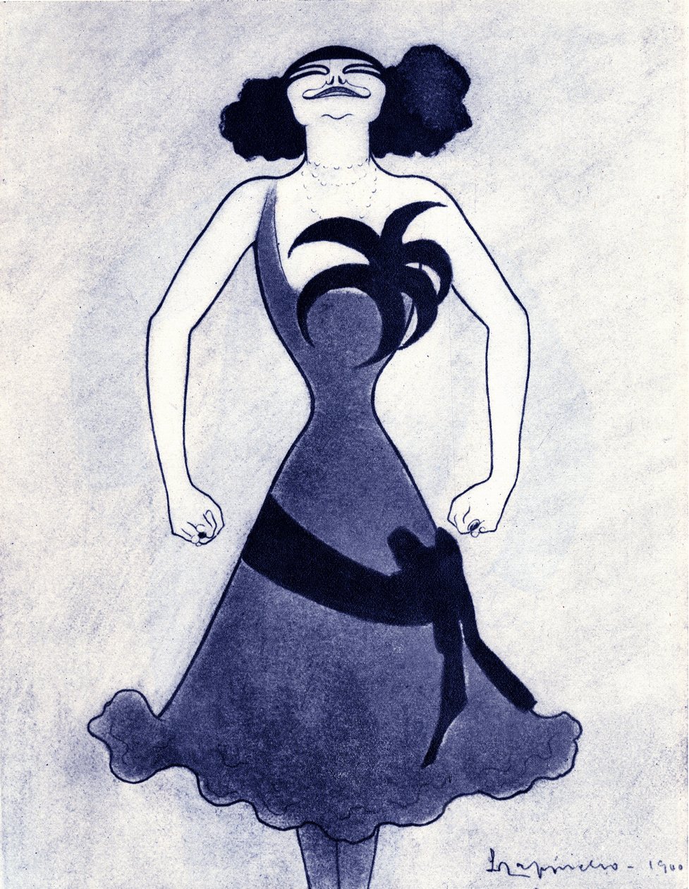 极地喜剧演员和歌手（埃米莉-玛丽-布绍）（1874-1939 年）的漫画 莱昂内托-卡皮罗（1875-1942 年）的绘画 1900 年 作者 莱昂内托·卡皮耶洛