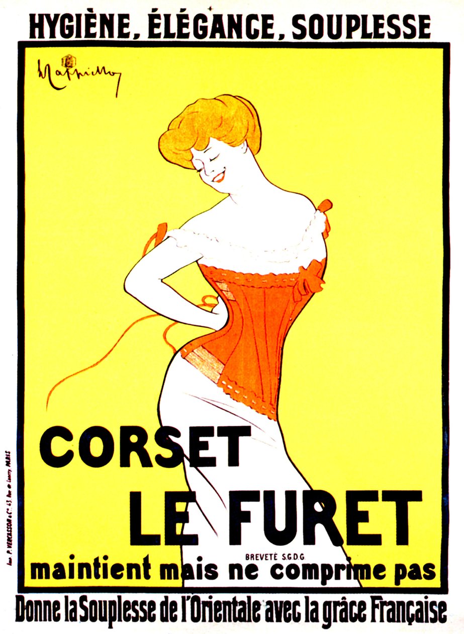 Leonetto Cappiello在1901年左右创作的紧身胸衣印刷广告 作者 莱昂内托·卡皮耶洛