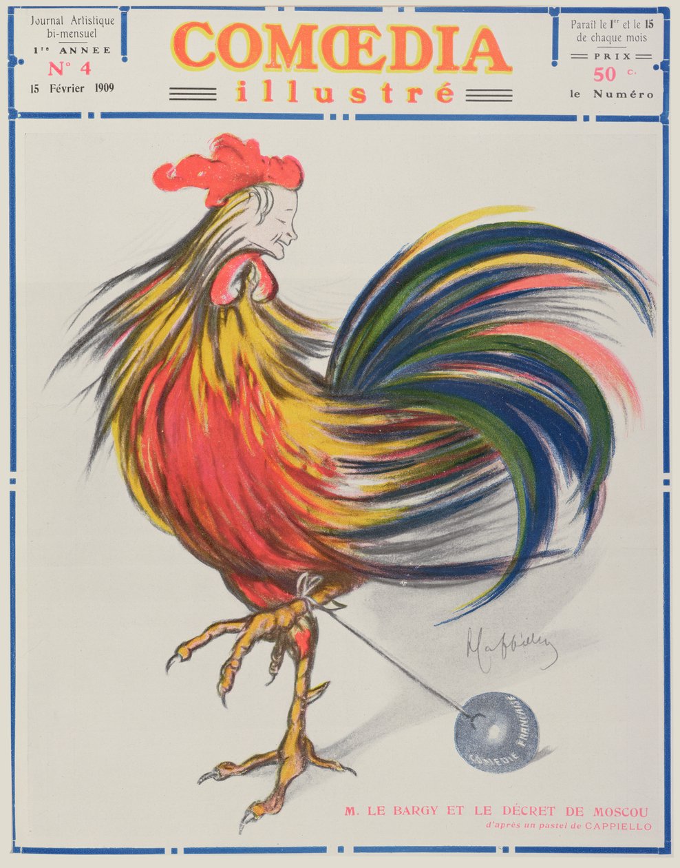 喜剧Illustre的封面，1909年2月15日 作者 莱昂内托·卡皮耶洛
