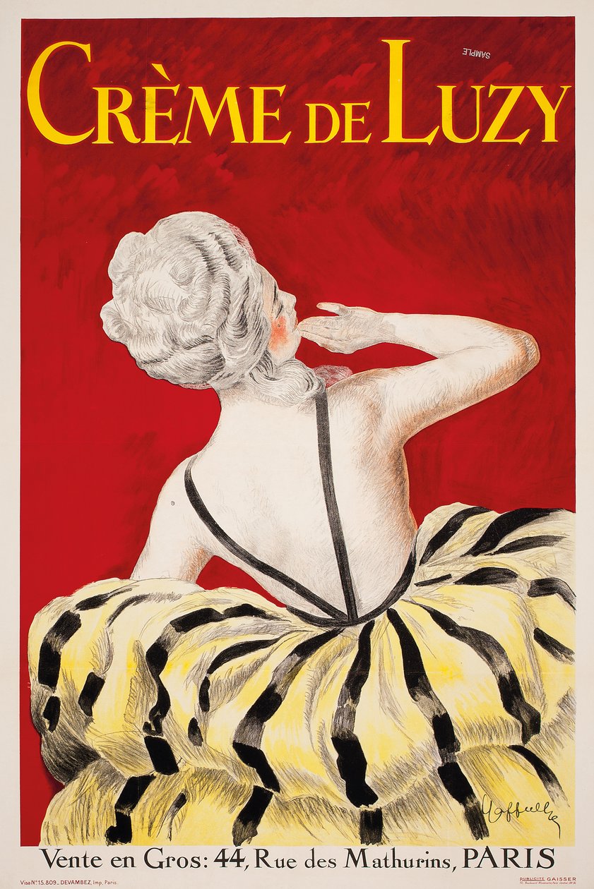 巴黎化妆品公司Luzy的广告海报“ Creme de Luzy”，1919年 作者 莱昂内托·卡皮耶洛