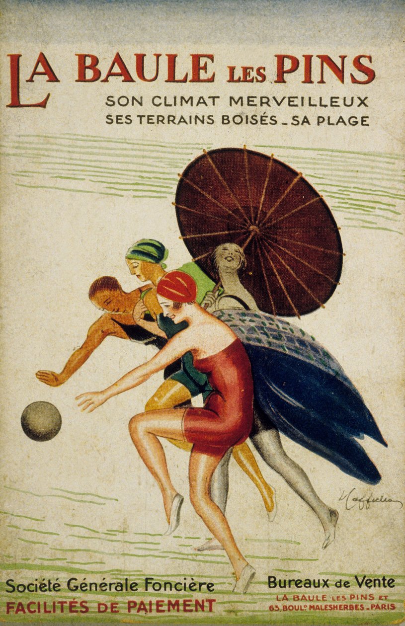 Leonetto Cappiello为法国La Baule les Pins的 "societe Generale fonciere "制作的法国广告，30年代。 作者 莱昂内托·卡皮耶洛