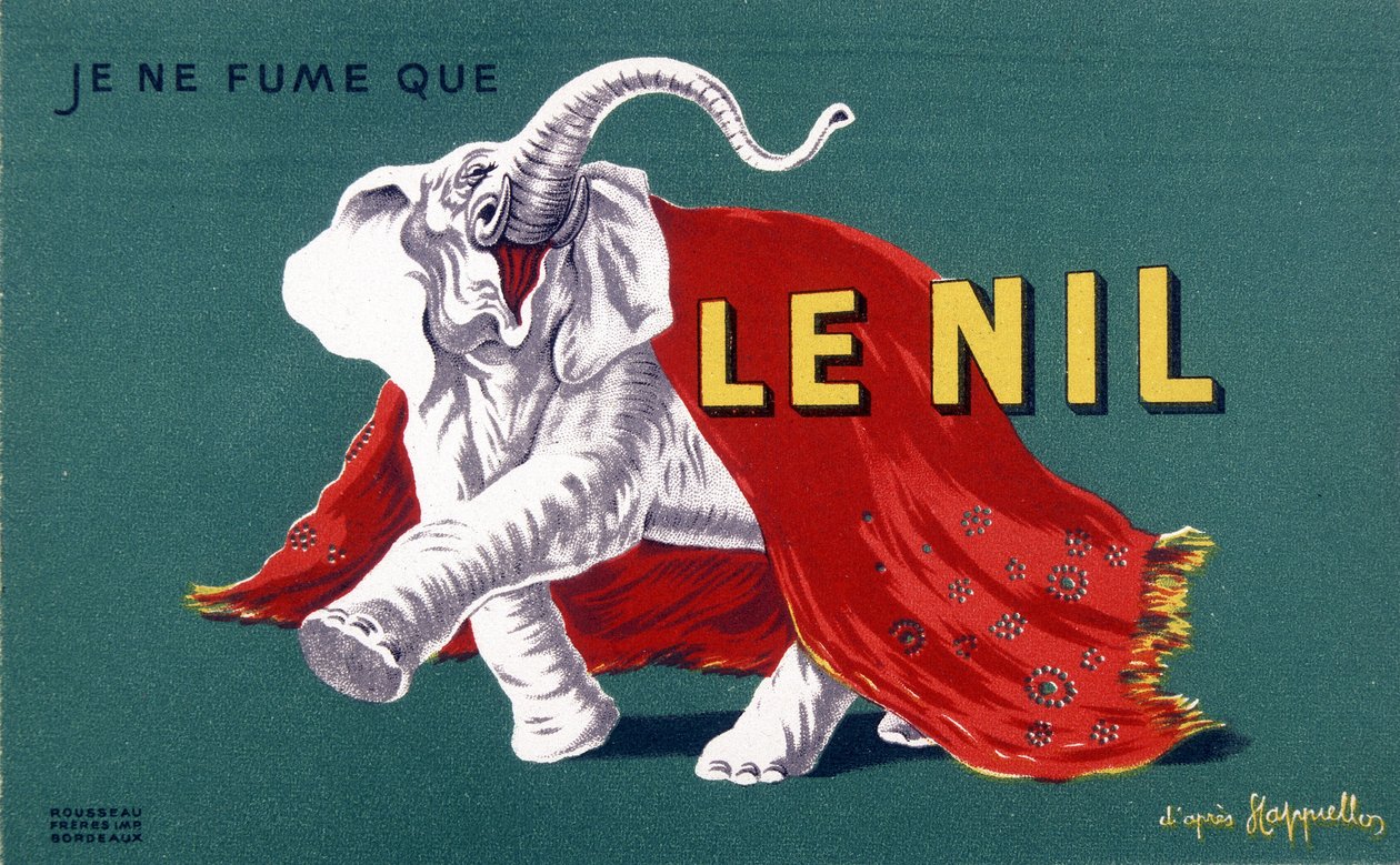我只抽尼罗河。卷烟广告海报 "尼罗河"，作者Leonetto Cappiello (1875-1942)，20世纪末。 作者 莱昂内托·卡皮耶洛