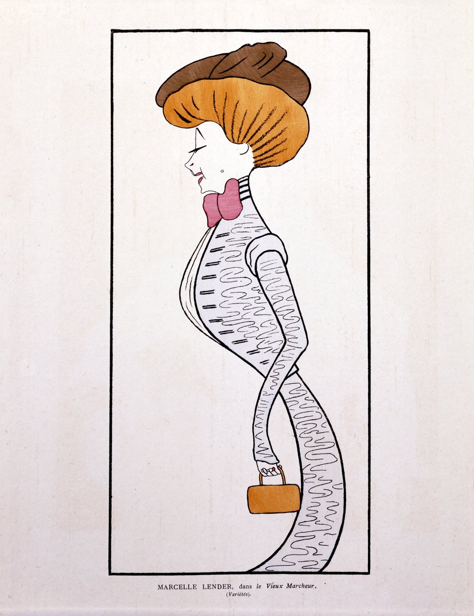Marcelle Lender，在《Le Vieux Marcheur》中，漫画 作者 莱昂内托·卡皮耶洛